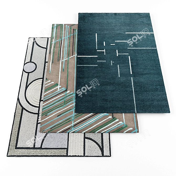 Modern High-Resolution Rugs Set 3D model image 1