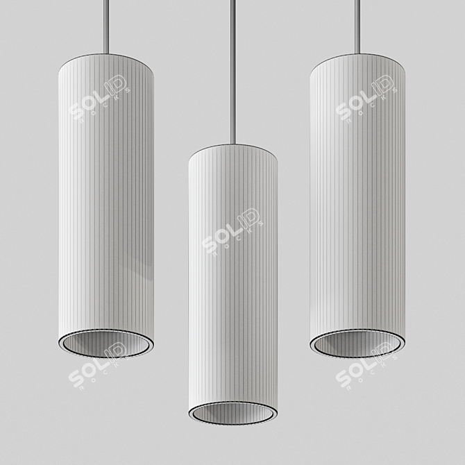 Modern Tube Pendant Light 3D model image 3