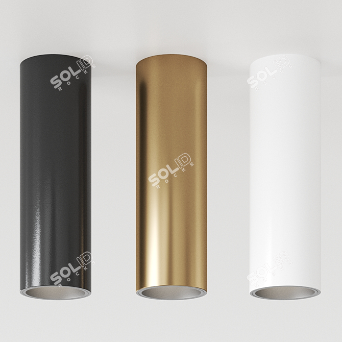 Modern Tube Ceiling Lamp 3D model image 2