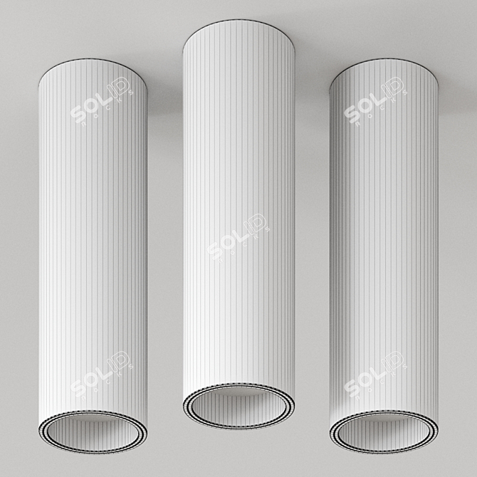 Modern Tube Ceiling Lamp 3D model image 3