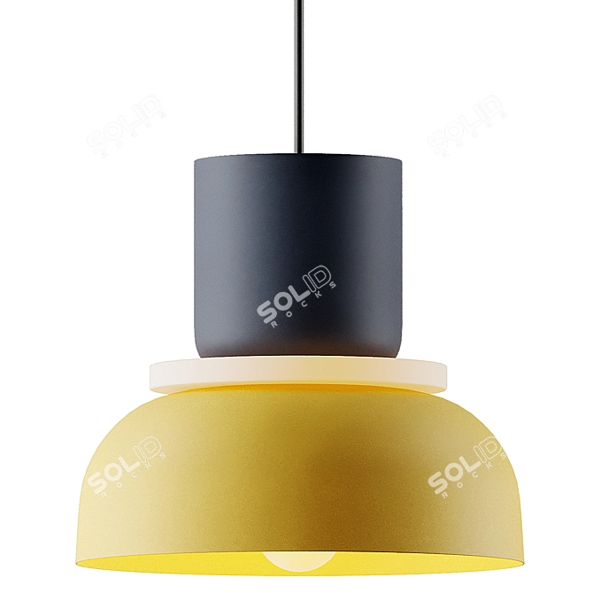 Vibrant Macaron Pendant Light 3D model image 4