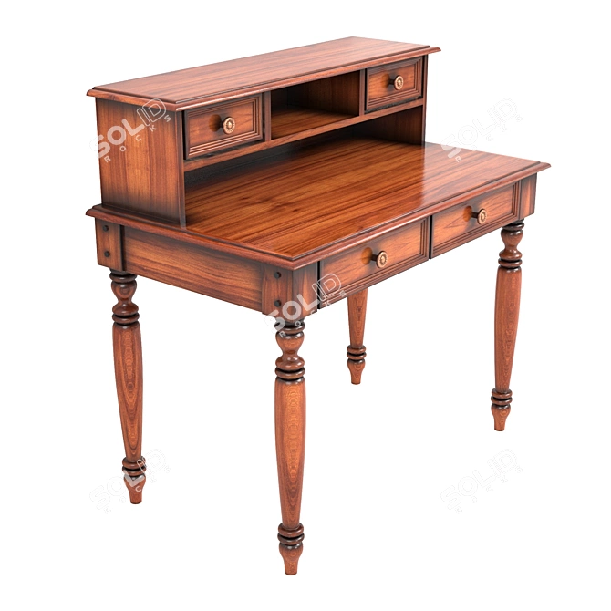 Versatile Wooden Table with Optional Material Selection 3D model image 2