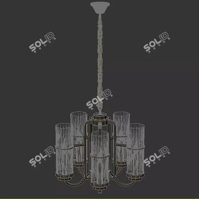 Cob LED Brass Chandelier 3D model image 5