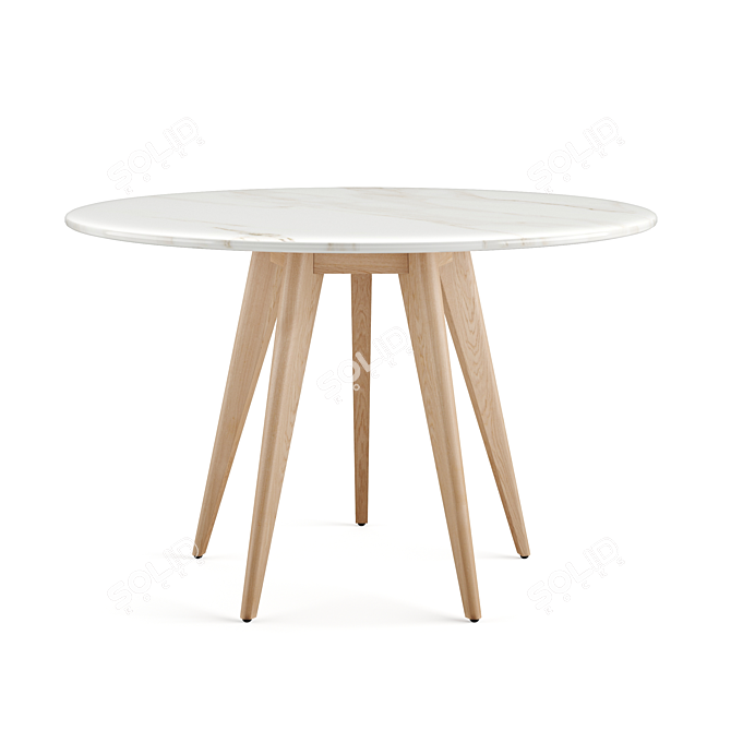 Arago Round Dining Table: Sleek and Stylish 3D model image 1