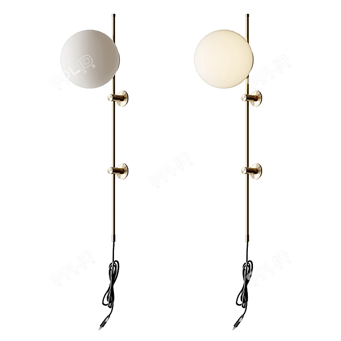 Elegant Black & Gold Wall Sconce by LUX Lighting 3D model image 1