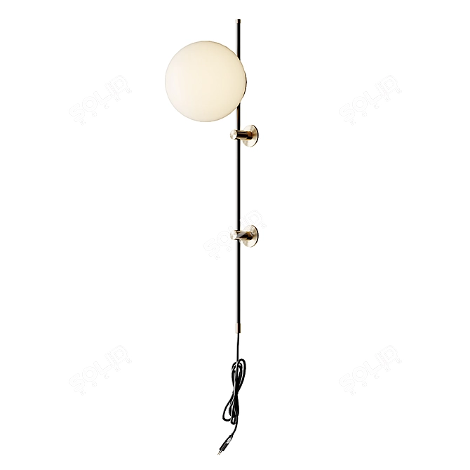 Elegant Black & Gold Wall Sconce by LUX Lighting 3D model image 3