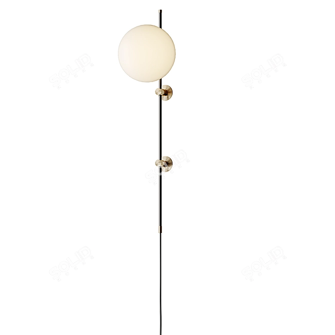 Elegant Black & Gold Wall Sconce by LUX Lighting 3D model image 5