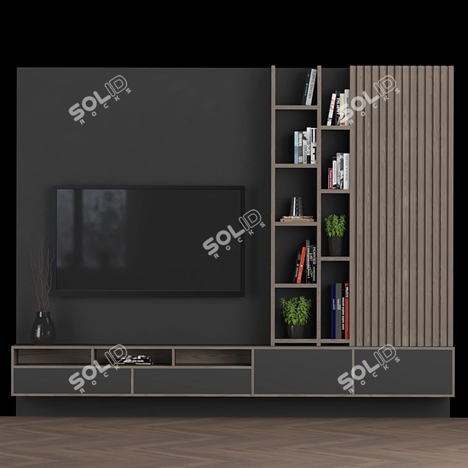 Versatile TV Wall Unit 3D model image 1