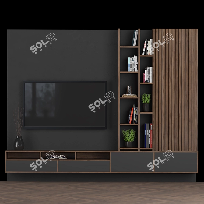 Versatile TV Wall Unit 3D model image 2