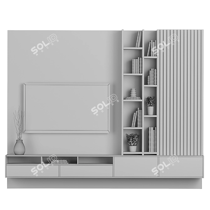 Versatile TV Wall Unit 3D model image 5