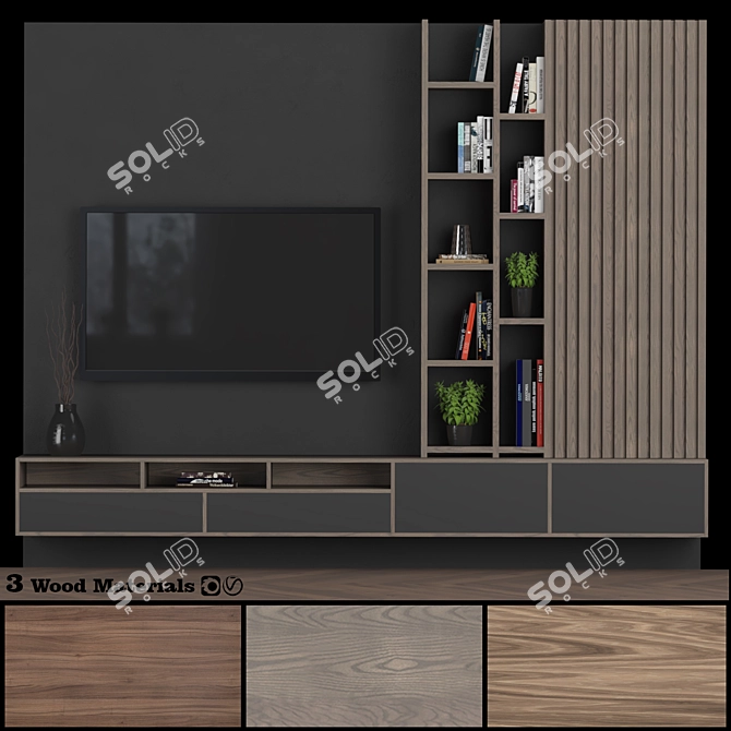 Versatile TV Wall Unit 3D model image 7