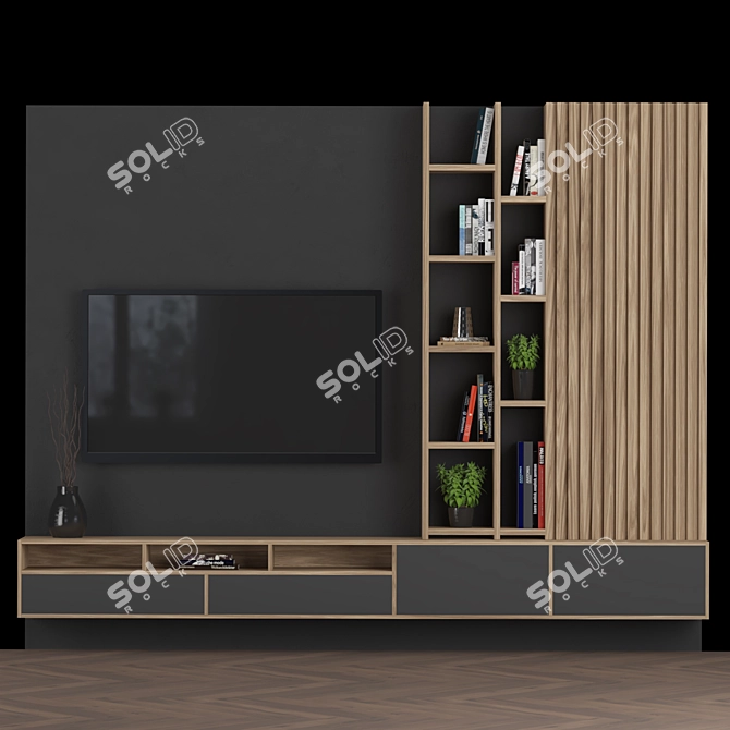 Versatile TV Wall Unit 3D model image 8