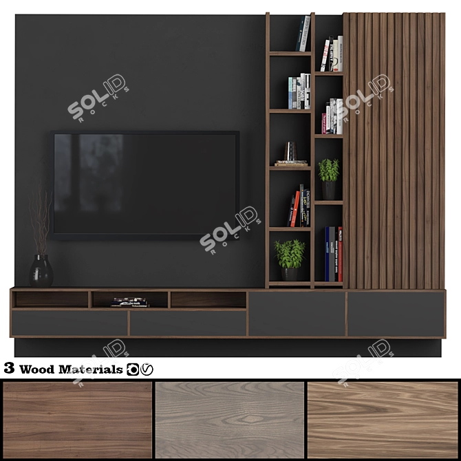 Versatile TV Wall Unit 3D model image 18