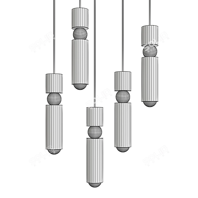 Elegant Fulcrum Pendant Light 3D model image 2