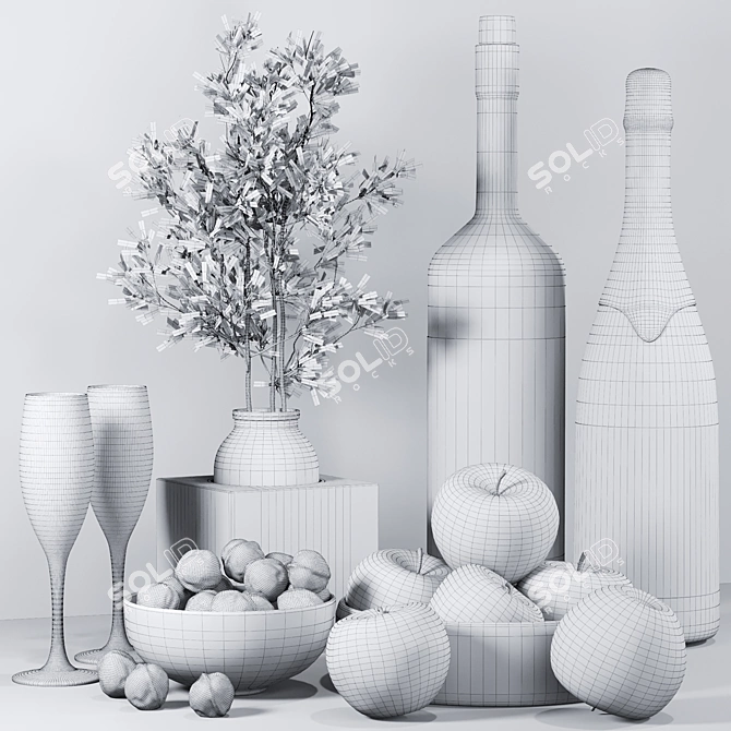 Savor Cuisine: Food & Drinks 3D model image 5