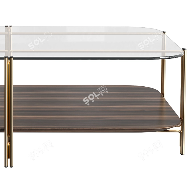 Modern Coffee Table with Bamboo Accent 3D model image 3