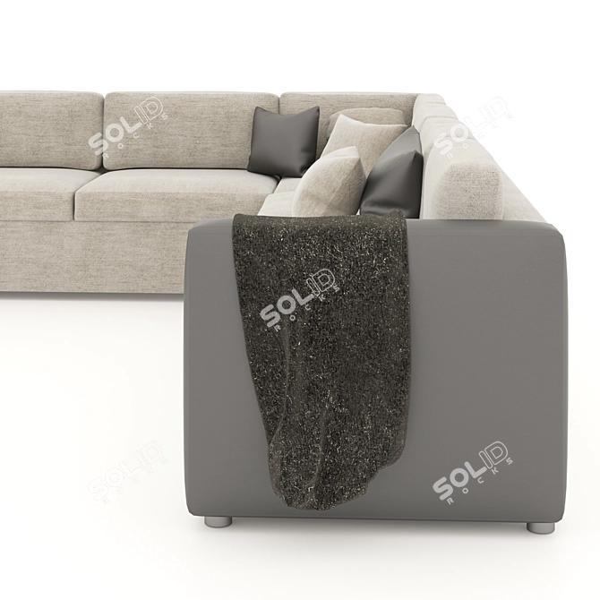 Spacious L-Shaped Sofa, Seats 8 3D model image 4