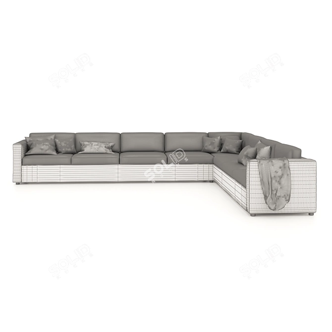 Spacious L-Shaped Sofa, Seats 8 3D model image 6