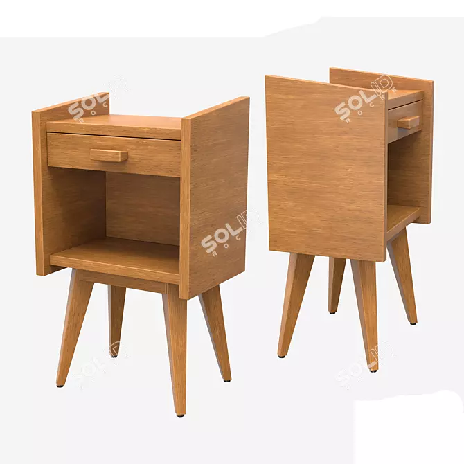 Sleek Quilda Bedside Table 3D model image 2