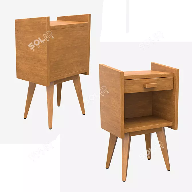 Sleek Quilda Bedside Table 3D model image 3