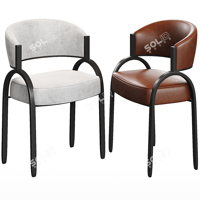 Sleek and Stylish Bahati Chair 3D model image 1