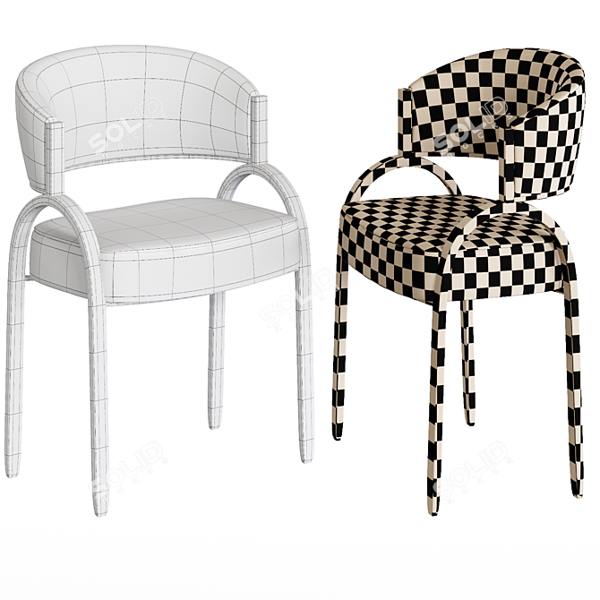 Sleek and Stylish Bahati Chair 3D model image 2