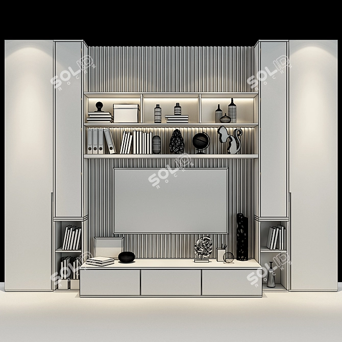 Elegant Storage Solution: Cabinet Furniture 0125 3D model image 2