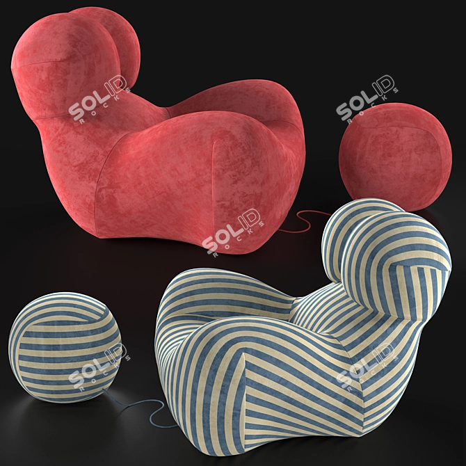 Title: Modern Gaetano Pesce Armchair 3D model image 3
