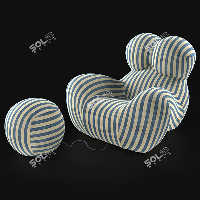 Title: Modern Gaetano Pesce Armchair 3D model image 7