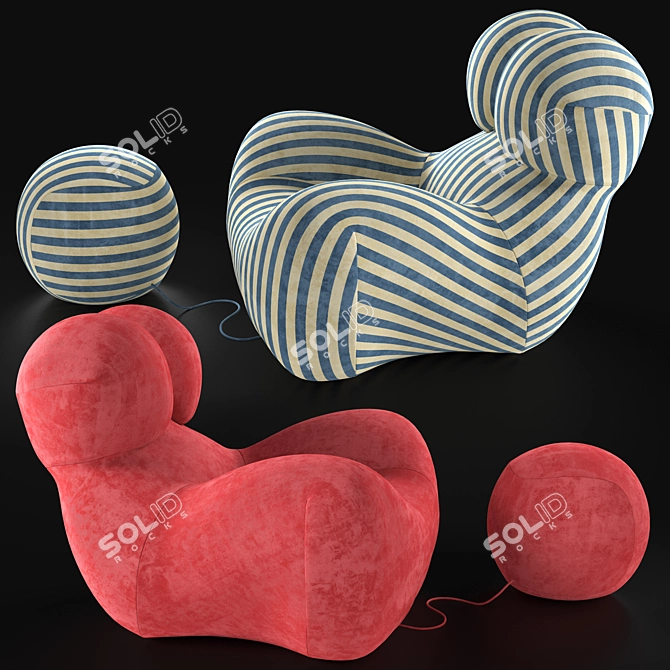 Title: Modern Gaetano Pesce Armchair 3D model image 16