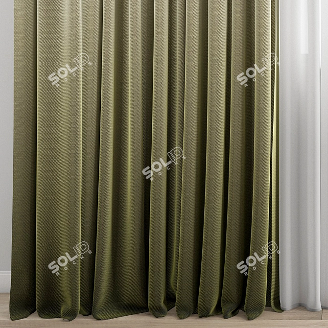 Polygonal Curtain Model Kit 3D model image 2