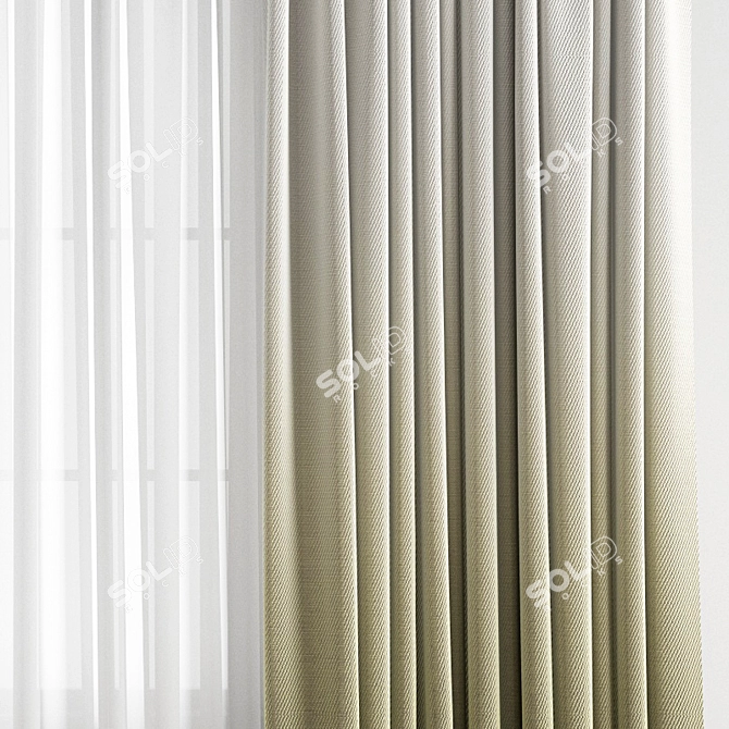 Polygonal Curtain Model Kit 3D model image 4