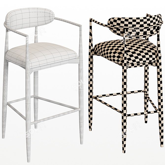 Arhaus Jagger Barstool: Elegant and Stylish Seating 3D model image 2