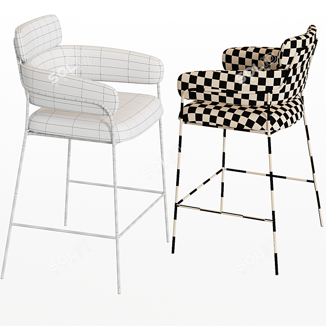 Elegant Marino Stool: Bar & Counter 3D model image 2