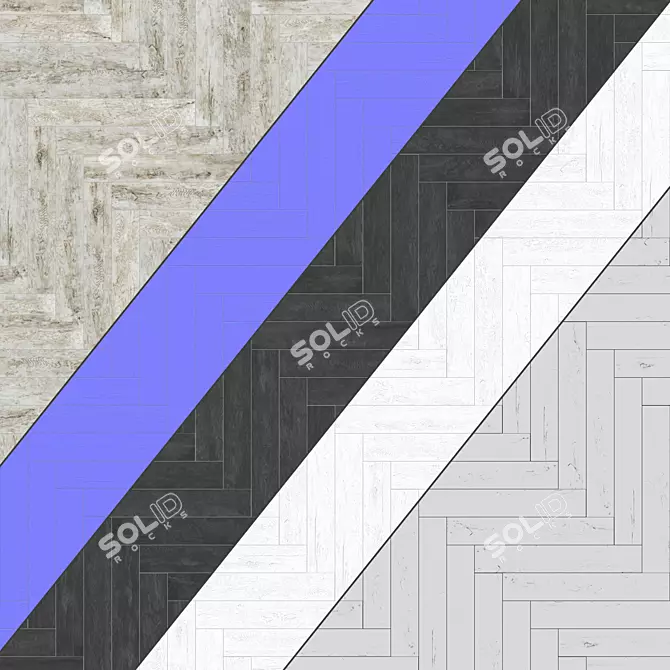 Parquet 52: Standard and Herringbone Designs with 12 Plank Variations 3D model image 4