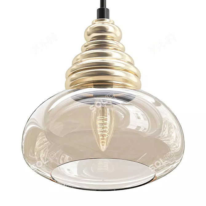 Squash Glass Pendant Light: Elegant Illumination 3D model image 1