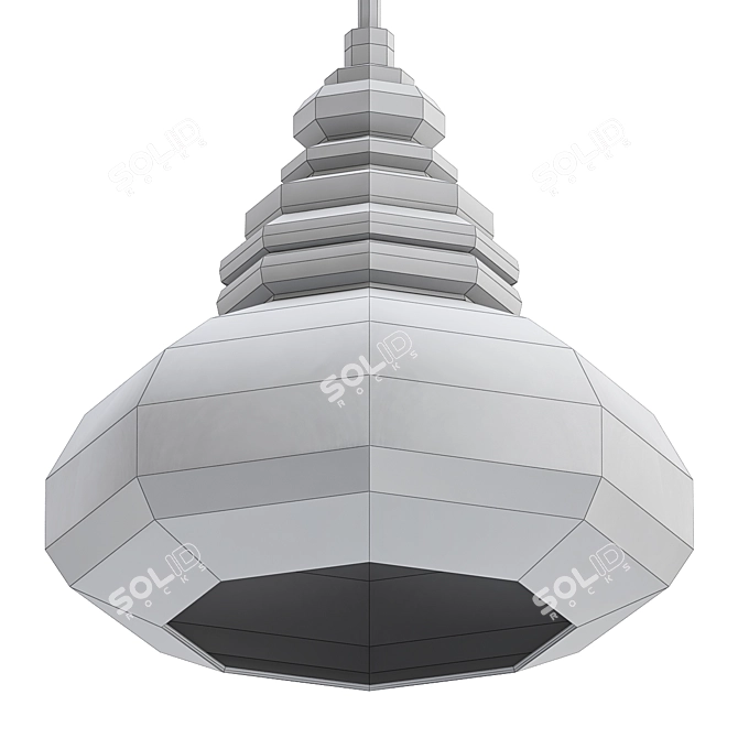 Squash Glass Pendant Light: Elegant Illumination 3D model image 2