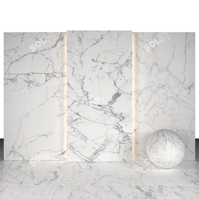 Origines Blank Marble Tiles - 10 Texture Options 3D model image 1