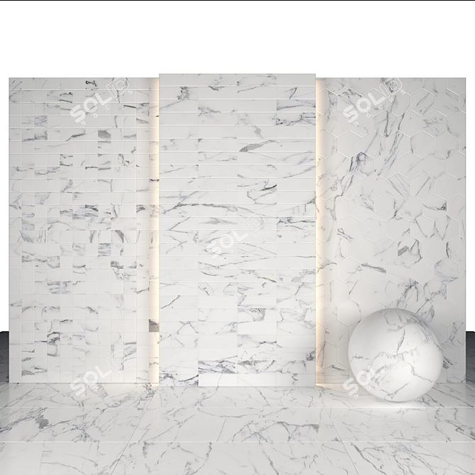 Origines Blank Marble Tiles - 10 Texture Options 3D model image 3