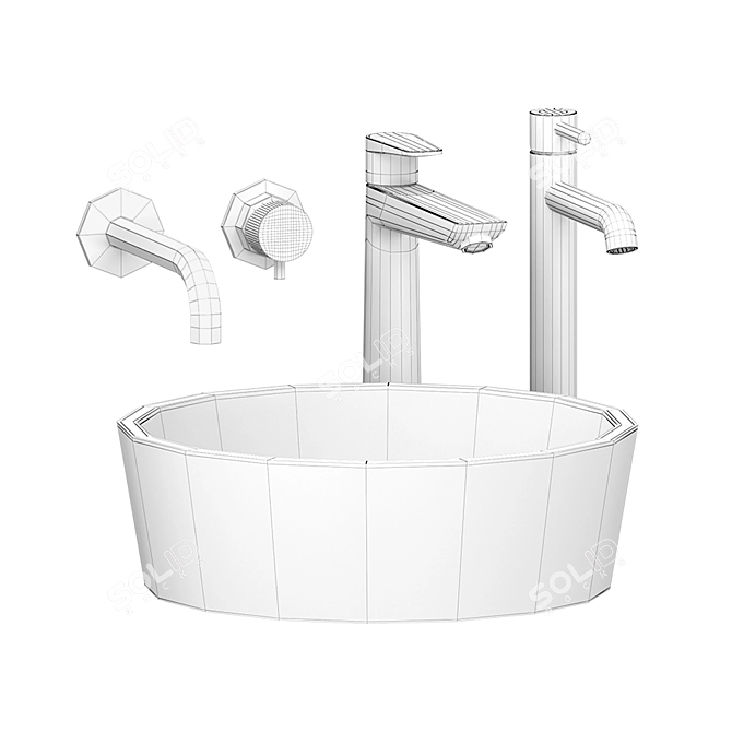 Sleek and Stylish Omnires Bari Washbasin 3D model image 4