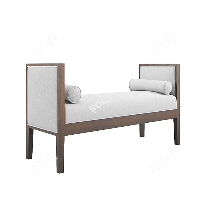 Silver Linen Pietro Bench - Elegant and Versatile 3D model image 3