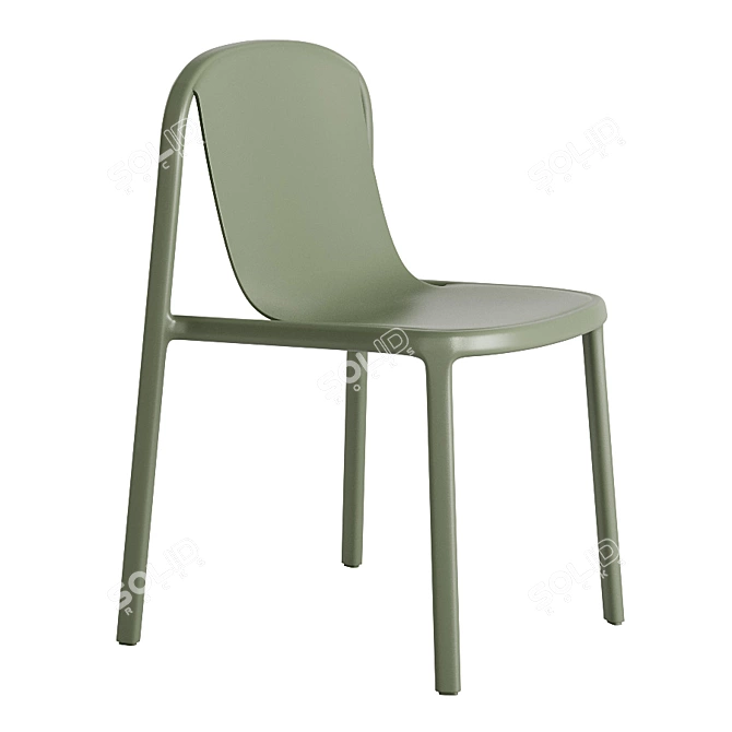 Eco-Strength Stackable Chair 3D model image 2