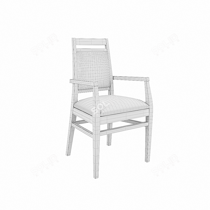 Elegant Wood Chair with Soft Seat & Back 3D model image 7