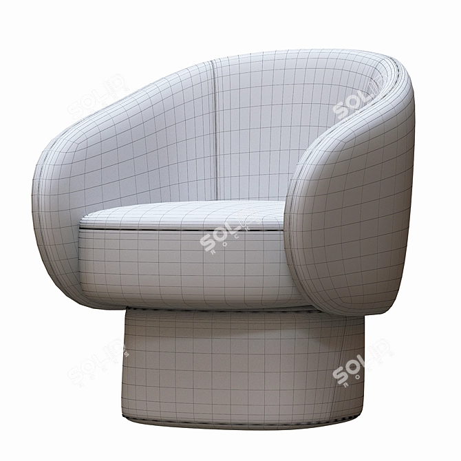 Roc Fabric Easy Chair - Sleek and Comfortable 3D model image 3