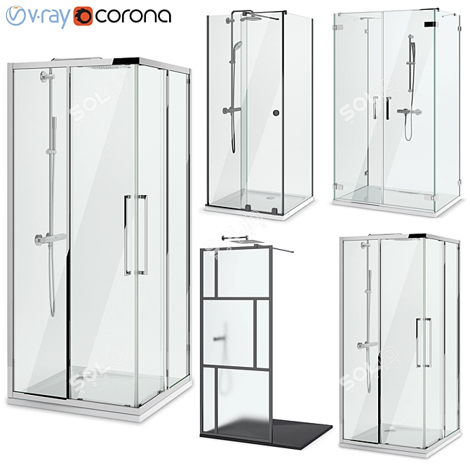 Stylish Shower Sets: Radaway, West One Bathrooms, Ideal Set 125 3D model image 1