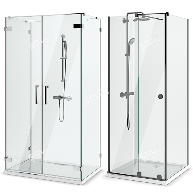 Stylish Shower Sets: Radaway, West One Bathrooms, Ideal Set 125 3D model image 2