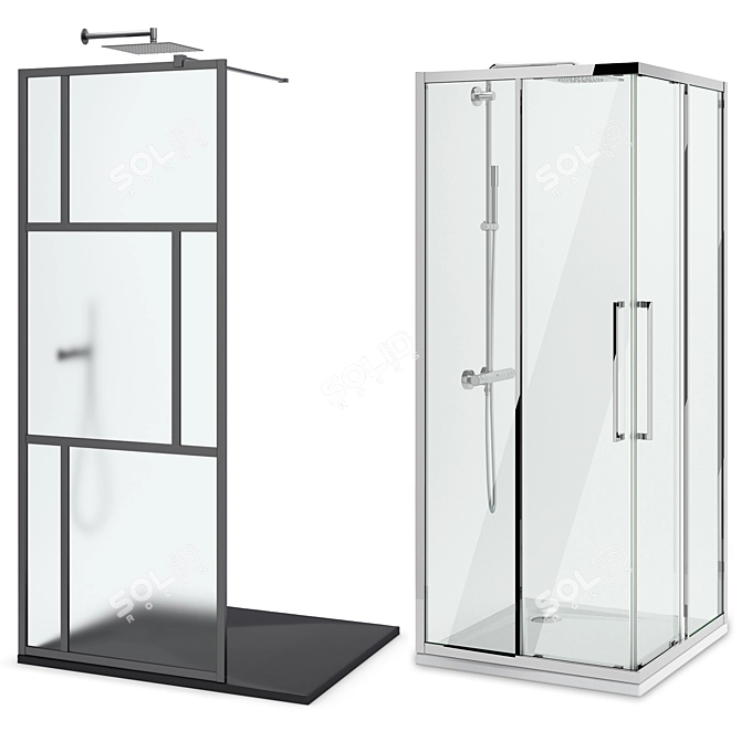 Stylish Shower Sets: Radaway, West One Bathrooms, Ideal Set 125 3D model image 3