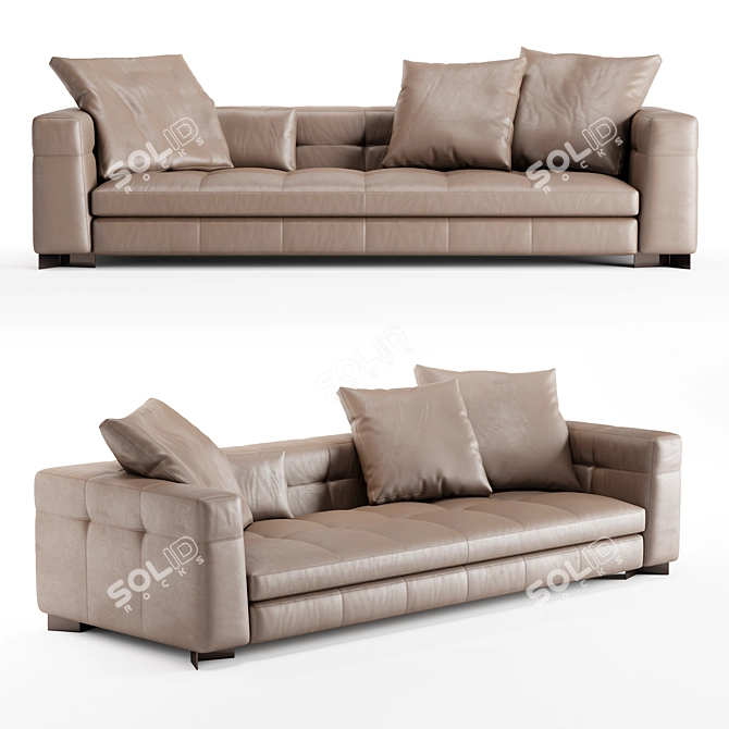 Modern Leather Sofa Minotti 3D model image 2