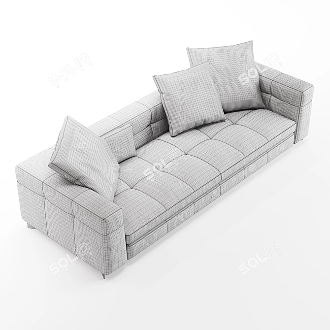 Modern Leather Sofa Minotti 3D model image 3