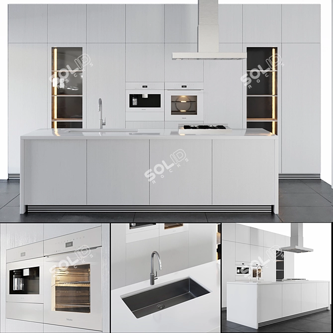 Modern White Kitchen: 2015 Edition 3D model image 1